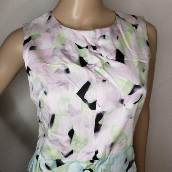 Milly Womens kalidascope Abstract Print Sleeveless Dress Size 4 USA Cotton - Picture 4 of 11